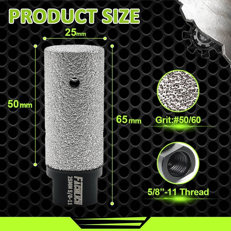 FACHLICH 25mm Diamond Milling Bits for Porcelain Ceramic Marble Granite Existing Holes Enlarging Shaping - Image 2